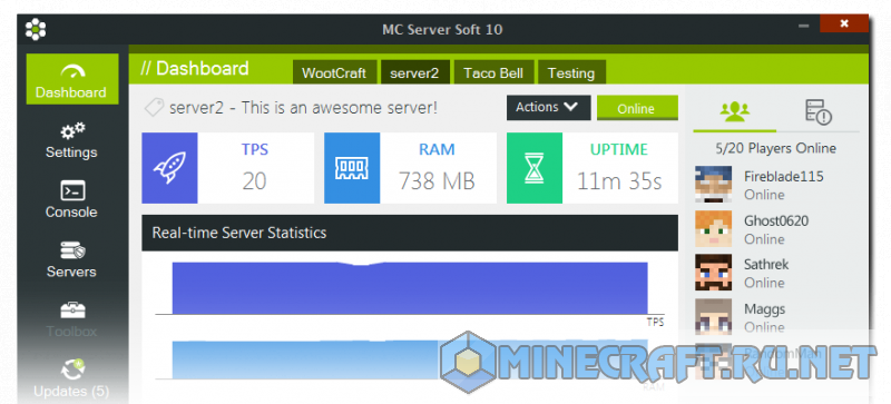 Майнкрафт MC Server Soft