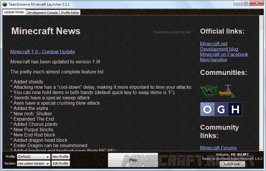 Team Extreme Launcher v.3.7.0 › Launchers › MC-PC.NET 
