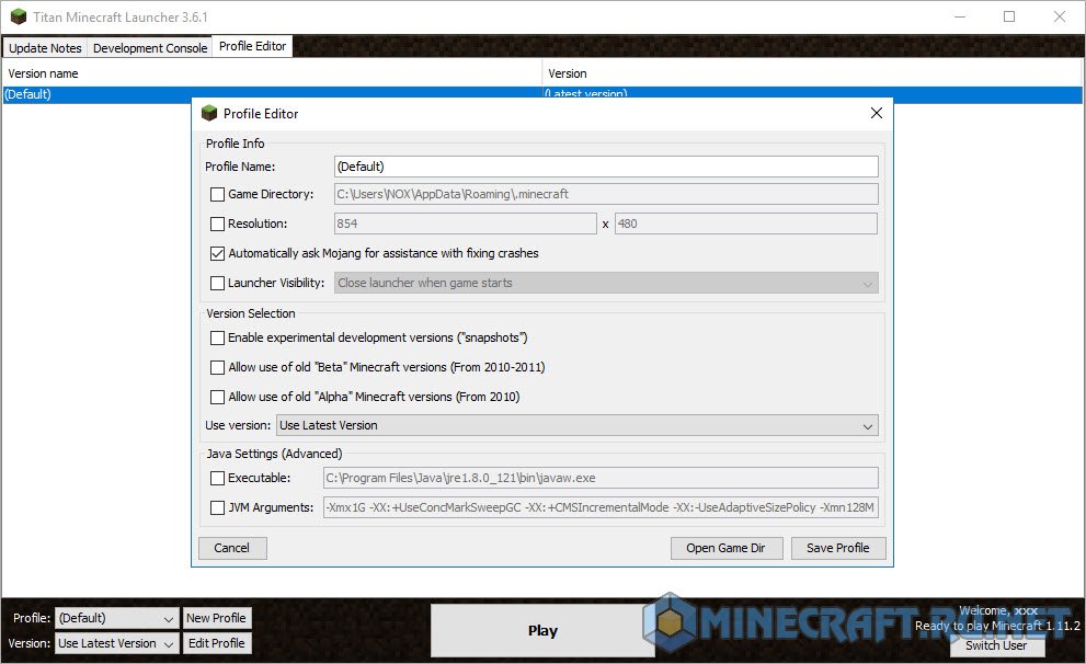 Minecraft Titan Launcher v.3.7.0 › Launchers › MC-PC.NET 